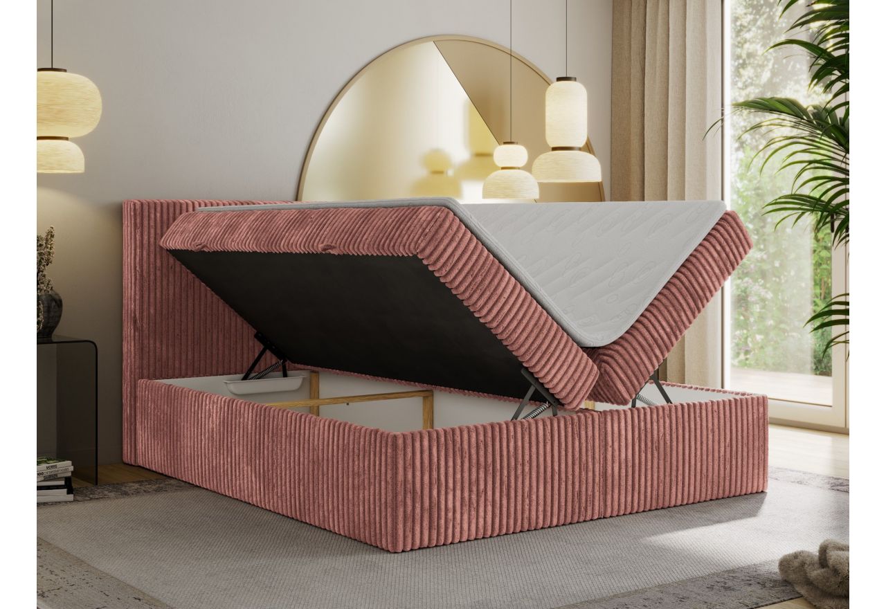 Łóżko kontynentalne TILIANO 200x200 - Tilia 62 - różowy - OUTLET