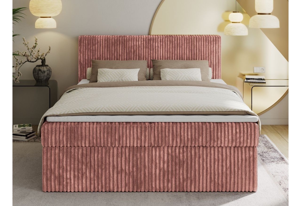 Łóżko kontynentalne TILIANO 200x200 - Tilia 62 - różowy - OUTLET