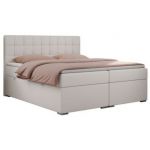 Łóżko kontynentalne CARMEN 180x200 - Soft 17 - biała ekoskóra - OUTLET