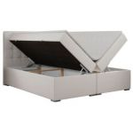 Łóżko kontynentalne CARMEN 180x200 - Soft 17 - biała ekoskóra - OUTLET