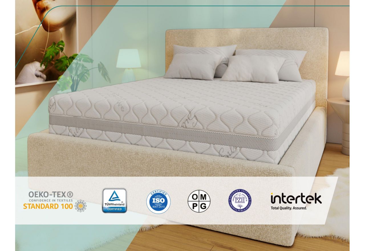 Materac pocket VIRE 140x200 cm - H3/H4 - pokrowiec SIVO - OUTLET