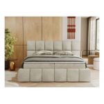 Łóżko kontynentalne NIRA 140x200 - Monolith 02 - beżowy - OUTLET