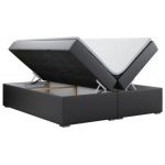 Łóżko kontynentalne bez wezgłowia BESS 160x200 - Soft 20 - ciemnoszara ekoskóra - OUTLET