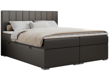 Łóżko kontynentalne ALLY 160x200 - Soft 20 - ciemnoszara ekoskóra - OUTLET