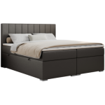 Łóżko kontynentalne ALLY 160x200 - Soft 20 - ciemnoszara ekoskóra - OUTLET