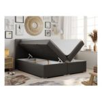 Łóżko kontynentalne ALLY 160x200 - Soft 20 - ciemnoszara ekoskóra - OUTLET