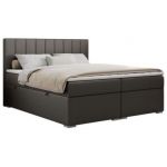 Łóżko kontynentalne ALLY 160x200 - Soft 20 - ciemnoszara ekoskóra - OUTLET