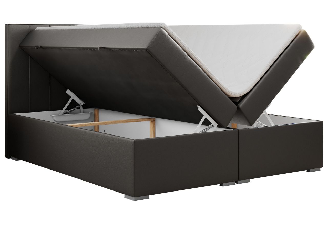 Łóżko kontynentalne ALLY 160x200 - Soft 20 - ciemnoszara ekoskóra - OUTLET