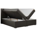 Łóżko kontynentalne ALLY 160x200 - Soft 20 - ciemnoszara ekoskóra - OUTLET