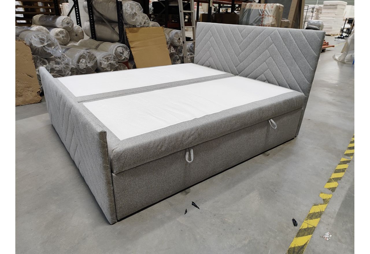 Łóżko kontynentalne PARIS DUO 180x200 - Matana 01 - jasny szary - OUTLETU