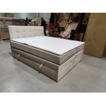 Łóżko kontynentalne LUKA KING 160x200 - Monolith 02 - beżowy - OUTLETU