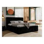 Łóżko tapicerowane TILIANO CLASSIC 180x200 - czarny, sztruks