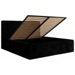 Łóżko tapicerowane TILIANO CLASSIC 160x200 - czarny, sztruks