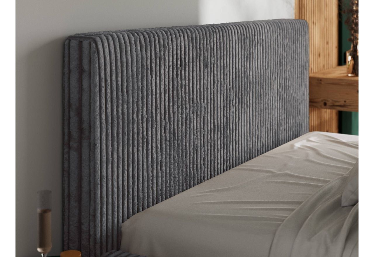 Łóżko tapicerowane TILIANO CLASSIC 180x200 - materac multipocket - szary, sztruks