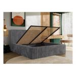 Łóżko tapicerowane TILIANO CLASSIC 180x200 - materac pocket - szary, sztruks