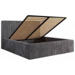Łóżko tapicerowane TILIANO CLASSIC 200x200 - materac piankowy - szary, sztruks