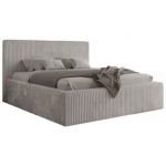 Łóżko tapicerowane TILIANO CLASSIC 160x200 - materac multipocket - jasnoszary, sztruks