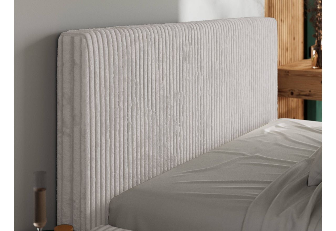 Łóżko tapicerowane TILIANO CLASSIC 180x200 - materac pocket - jasnoszary, sztruks