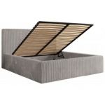 Łóżko tapicerowane TILIANO CLASSIC 160x200 - materac pocket - jasnoszary, sztruks