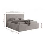 Łóżko tapicerowane TILIANO CLASSIC 140x200 - materac pocket - jasnoszary, sztruks