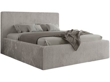 Łóżko tapicerowane TILIANO CLASSIC 200x200 - jasnoszary, sztruks