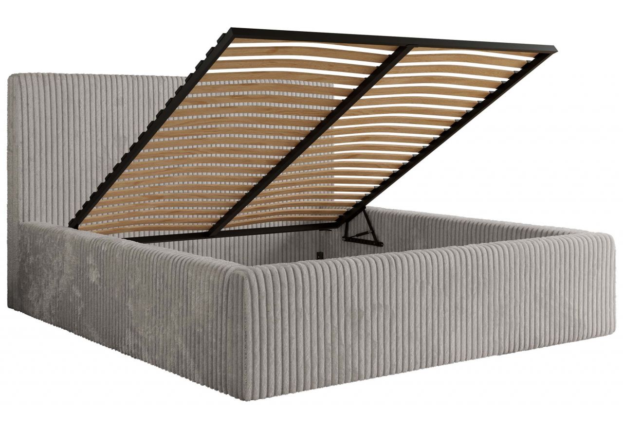 Łóżko tapicerowane TILIANO CLASSIC 200x200 - jasnoszary, sztruks