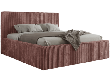 Łóżko tapicerowane TILIANO CLASSIC 200x200 - materac multipocket - różowy, sztruks