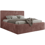 Łóżko tapicerowane TILIANO CLASSIC 200x200 - materac multipocket - różowy, sztruks