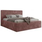 Łóżko tapicerowane TILIANO CLASSIC 160x200 - materac pocket - różowy, sztruks