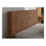 Łóżko tapicerowane TILIANO CLASSIC 140x200 - materac multipocket - pomarańczowy, sztruks