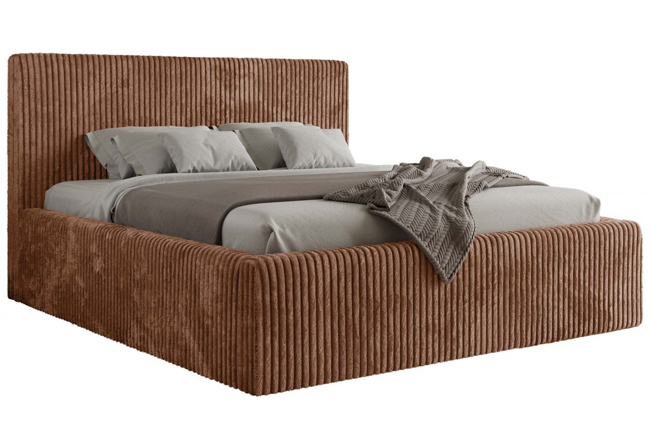 Łóżko tapicerowane TILIANO CLASSIC 180x200 - pomarańczowy, sztruks