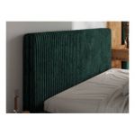Łóżko tapicerowane TILIANO CLASSIC 160x200 - materac multipocket - ciemnozielony, sztruks