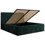Łóżko tapicerowane TILIANO CLASSIC 180x200 - materac pocket - ciemnozielony, sztruks