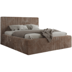 Łóżko tapicerowane TILIANO CLASSIC 180x200 - materac multipocket - brązowy, sztruks