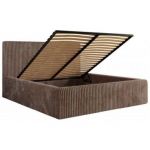 Łóżko tapicerowane TILIANO CLASSIC 180x200 - materac multipocket - brązowy, sztruks