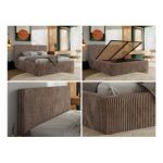 Łóżko tapicerowane TILIANO CLASSIC 180x200 - materac pocket - brązowy, sztruks