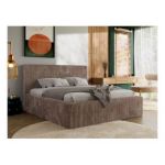 Łóżko tapicerowane TILIANO CLASSIC 160x200 - materac pocket - brązowy, sztruks