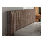 Łóżko tapicerowane TILIANO CLASSIC 140x200 - materac pocket - brązowy, sztruks