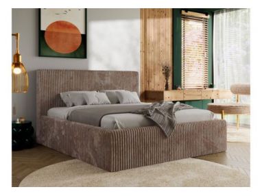 Łóżko tapicerowane TILIANO CLASSIC 200x200 - brązowy, sztruks