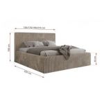 Łóżko tapicerowane TILIANO CLASSIC 200x200 - materac piankowy - jasnobrązowy, sztruks