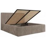 Łóżko tapicerowane TILIANO CLASSIC 180x200 - materac piankowy - jasnobrązowy, sztruks