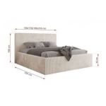 Łóżko tapicerowane TILIANO CLASSIC 160x200 - materac multipocket - beżowy, sztruks