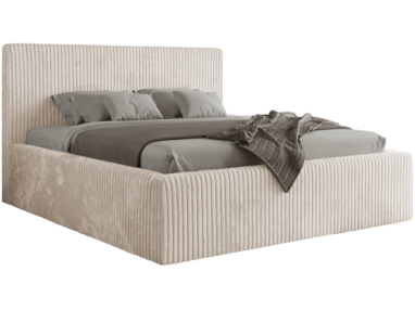 Łóżko tapicerowane TILIANO CLASSIC 180x200 - materac pocket - beżowy, sztruks