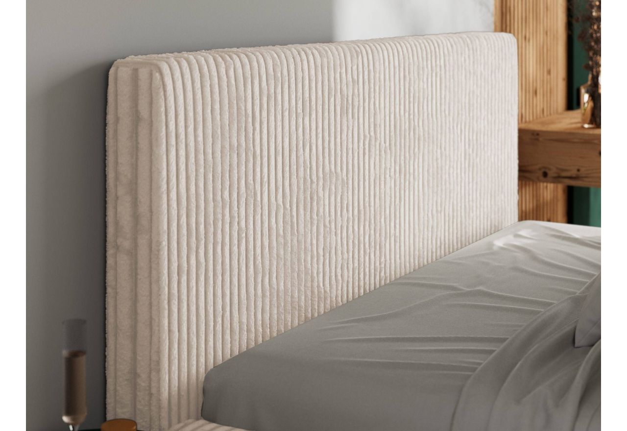 Łóżko tapicerowane TILIANO CLASSIC 180x200 - materac pocket - beżowy, sztruks