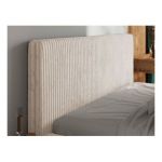 Łóżko tapicerowane TILIANO CLASSIC 160x200 - materac pocket - beżowy, sztruks