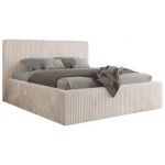 Łóżko tapicerowane TILIANO CLASSIC 140x200 - materac pocket - beżowy, sztruks