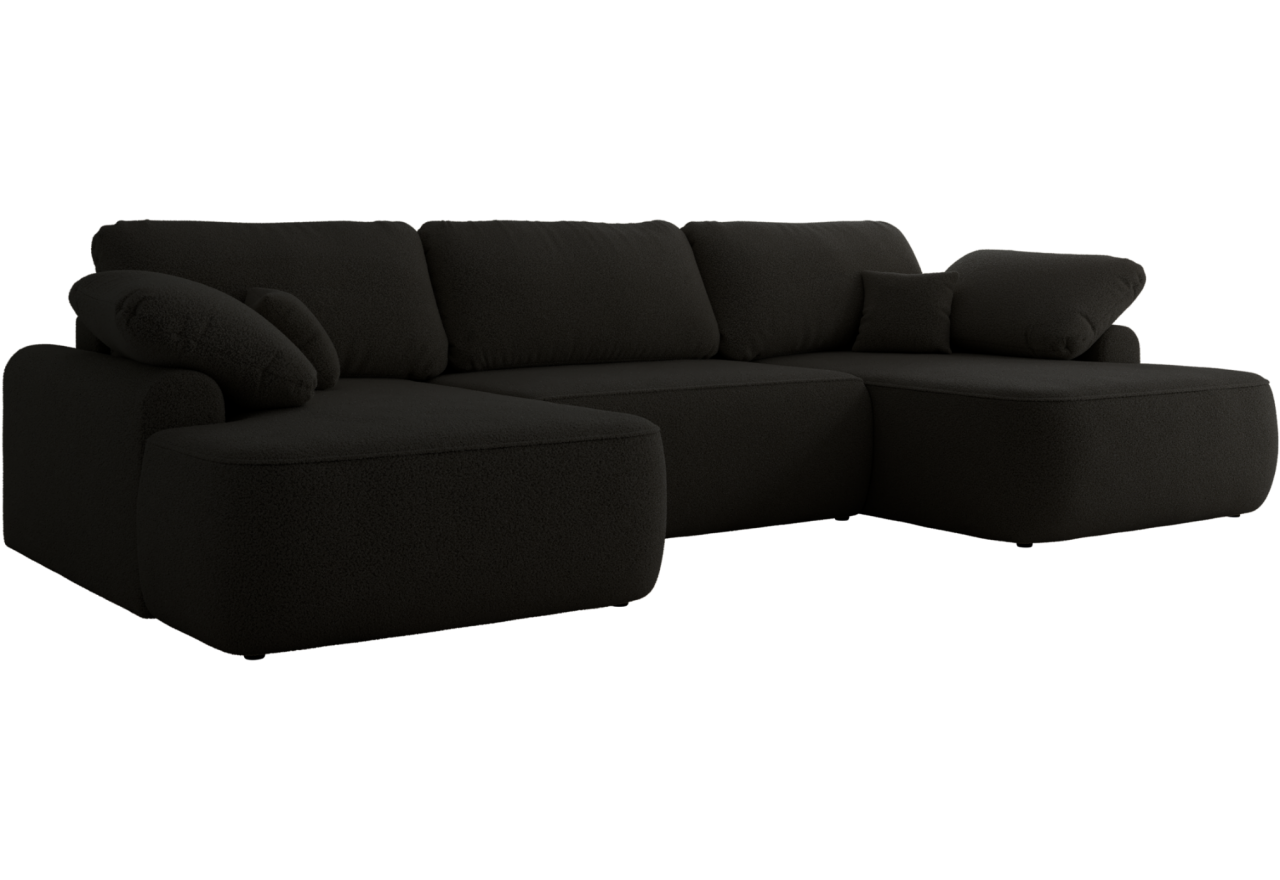 Narożnik CUBO U -  czarny, boucle