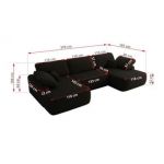 Narożnik CUBO U -  czarny, boucle