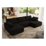 Narożnik CUBO U -  czarny, boucle