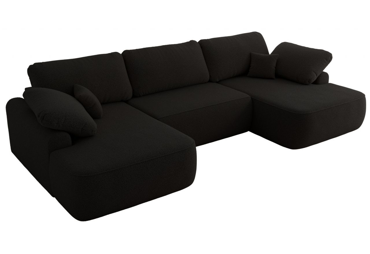 Narożnik CUBO U -  czarny, boucle